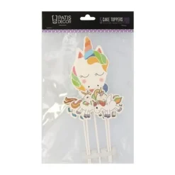 5 Cake Toppers Licornes Assorties Patisdecor