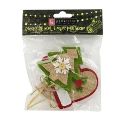 3 Décors De Noël Assortis En Feutrine Theme 3