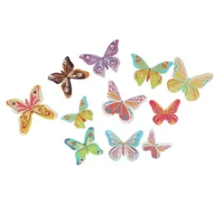 17 Papillons 3D Comestibles En Azyme Assortis Patisdecor