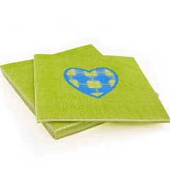 20 Serviettes En Papier Anis Coeur Bleu Patisdecor