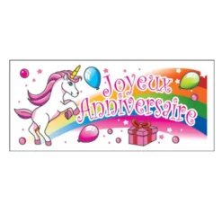 Banderole Anniversaire Licorne (X24)