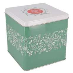 Boite A Biscuits De Noël Houx En Metal 14,5 Cm