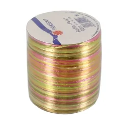 Bolduc Raphia Pearl Anis / Fuchsia / Or 50 M