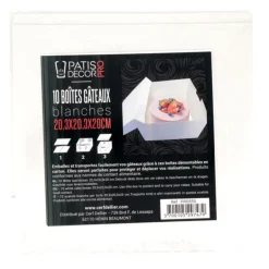 Boîtes Pâtissières Blanches Hauteur 20 Cm (X 10)