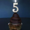 Bougie Anniversaire Doree Chiffre 5 Patisdecor