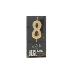 Bougie Anniversaire Doree Chiffre 8 Patisdecor