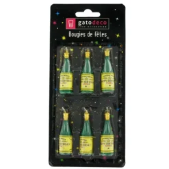 Bougie Bouteille De Champagne Patisdecor (X 6)