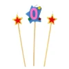 Bougies Chiffre 0 Et Etoiles Sur Piques Patisdecor