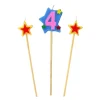 Bougies Chiffre 4 Et Etoiles Sur Piques Patisdecor