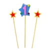 Bougies Chiffre 1 Et Etoiles Sur Piques Patisdecor