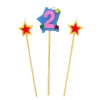 Bougies Chiffre 2 Et Etoiles Sur Piques Patisdecor