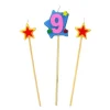 Bougies Chiffre 9 Et Etoiles Sur Piques Patisdecor