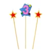 Bougies Chiffre 3 Et Etoiles Sur Pique Patisdecor