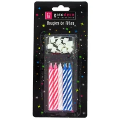 Bougies D'Anniversaire 8 Cm Assorties Patisdecor (X 10)