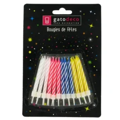 Bougies D'Anniversaire 6 Cm Assorties Patisdecor (X 24)