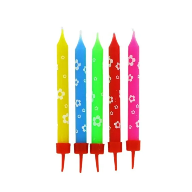 Bougies Muticolores Fleurs Patisdecor (X 10)