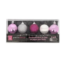 Boules De Noël Sur Pique Assorties Patisdecor (X5)
