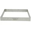 Cadre A Tarte Carre Cannele Et Perfore Inox H 3 Cm - 23 X 23 Cm De Buyer