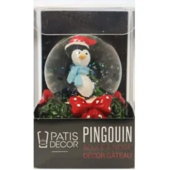 Cake Topper Boule A Neige Pingouin Patisdecor