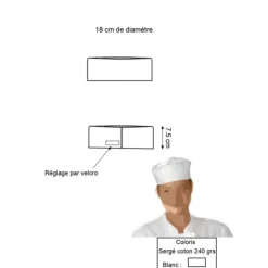 Calot Reglable Blanc Serge