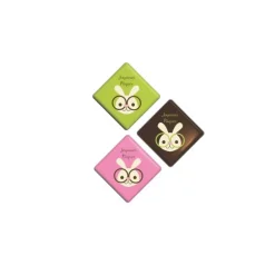 Carres Chocolat Lapins A Lunettes Joyeuses Pâques Assortis (X80)