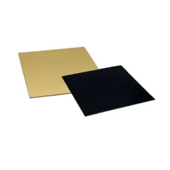 Cartons Carres Or/Noir 26 X 26 Cm Patisdecor (X5)