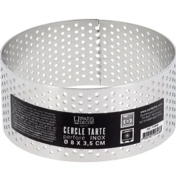 Cercle A Tarte Perfore Inox H 3,5 Cm 8 Cm Patisdecor