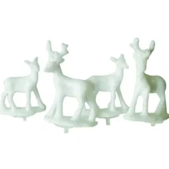Cerf Et Biche Blancs Sur Pique Patisdecor (X2)