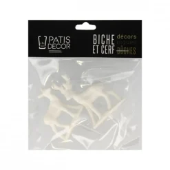 Cerf Et Biche Blancs Sur Pique Patisdecor (X2)