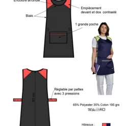 Chasuble Rouge Hibiscus Poly/Coton Eloise