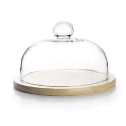 Cloche A Fromage Bambou Couvercle Verre