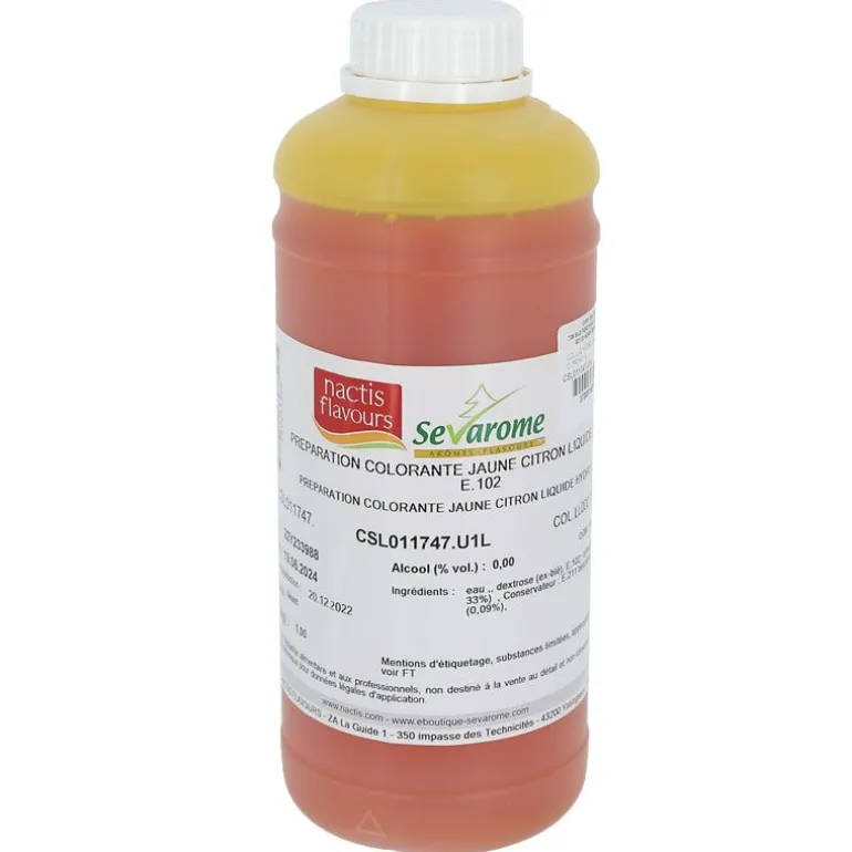 Colorant Liquide Hydrosoluble Jaune Citron 1L