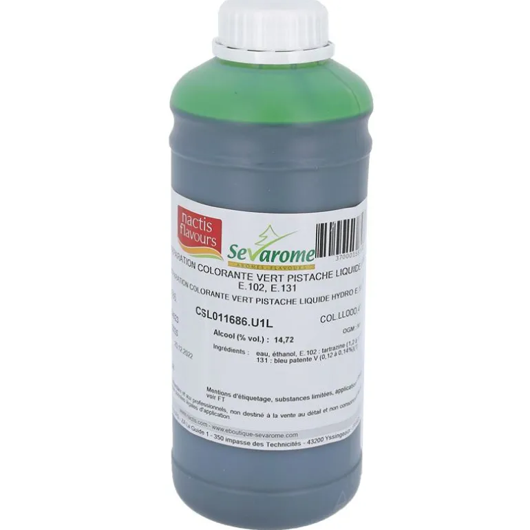 Colorant Liquide Hydrosoluble Vert Pistache 1L