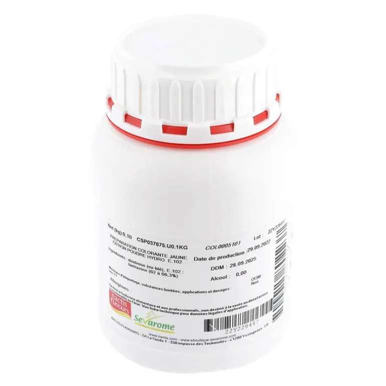 Colorant Poudre Alimentaire Jaune Citron 100 G