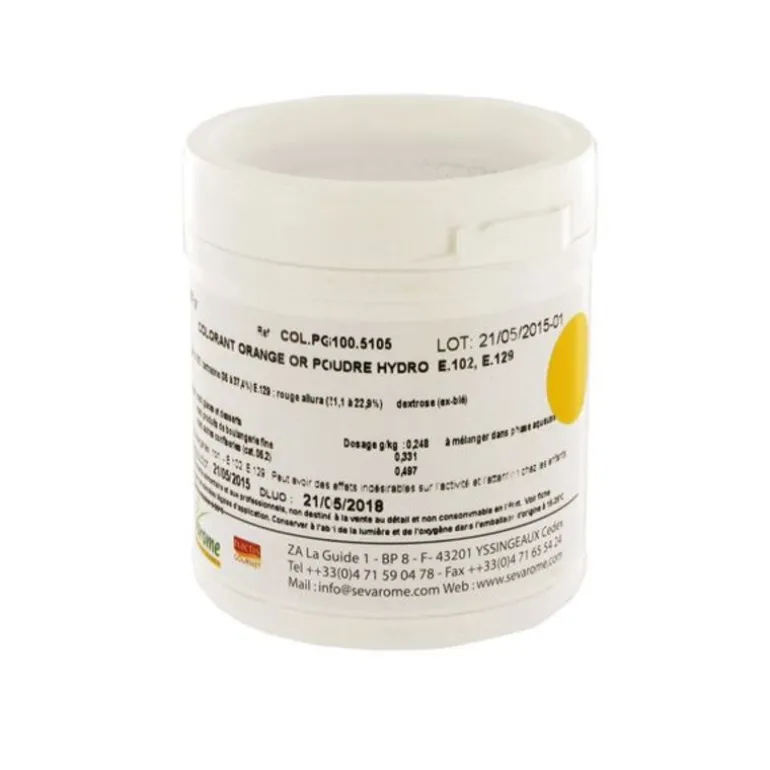 Colorant Poudre Alimentaire Orange Or 100 G