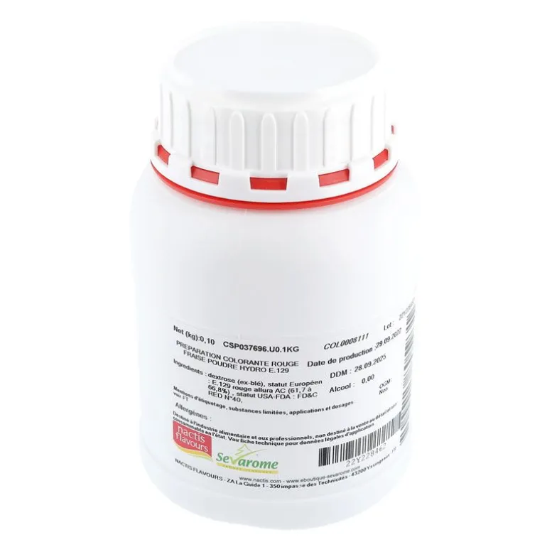 Colorant Poudre Alimentaire Rouge Fraise 100 G