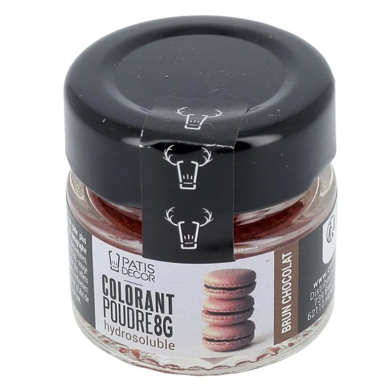 Colorant Poudre Hydrosoluble Brun Chocolat 8 G