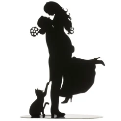 Couple De Maries Avec Chat Metal Noir