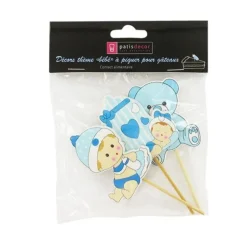 Cupcake Toppers Bebe Garcon En Bois (X3)