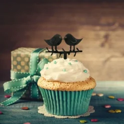 Cupcake Toppers Love Birds (X 8)