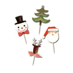 Cupcake Toppers Merry Christmas Assortis (X8)