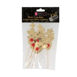Cupcake Toppers Rennes Dores (X6)