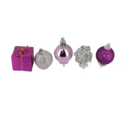 Décors De Noël Sur Pique Assortis Roses Patisdecor (X5)