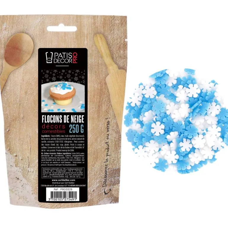 Décors Flocons De Neige Comestibles Patisdecor Pro 250 G