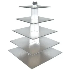 Grand Presentoir Cupcakes Argent Carre