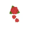 Grandes Roses Rose Carmin Avec Feuilles En Azyme (X24)