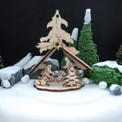 Kit Creche De Noël En Bois Sur Pique