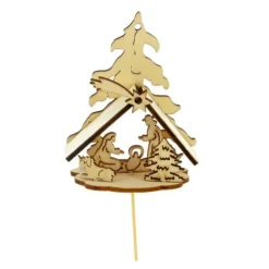 Kit Creche De Noël En Bois Sur Pique