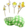 Kit Deco Cupcakes Pâques Vichy Vert