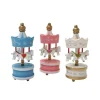 Lot De 3 Toppers Carrousel Rose Blanc Bleu Patisdecor